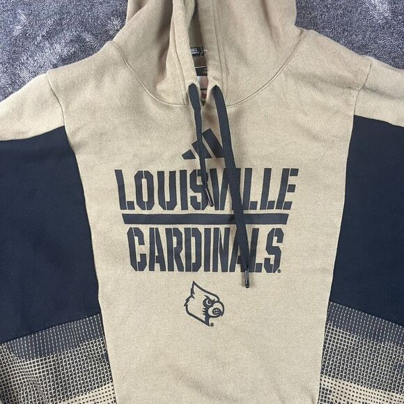 Adidas Louisville Cardinals Team Issued Fleece Hoodie Camo Men's XLT Pullover - Picture 3 of 10